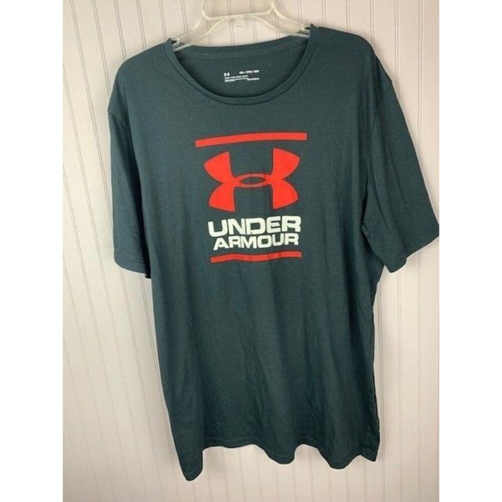 Under Armour Size 2XL Mens Tee Shirt Black Heatgear Short Sleeve